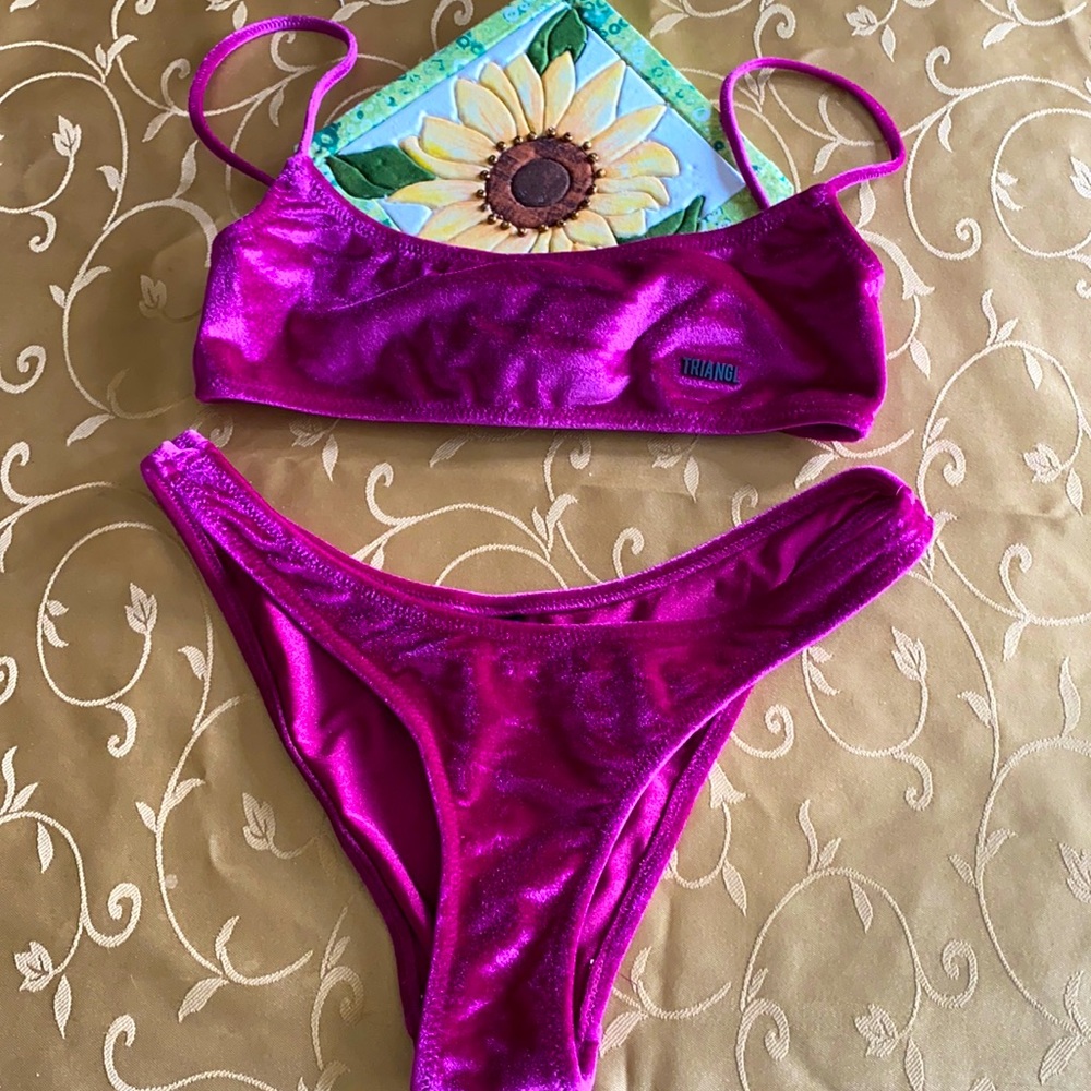 triangl swimwear Shimmery Magenta Bikini Set
